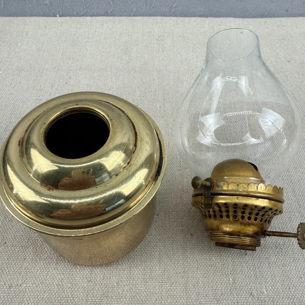 Vintage DHR Den Haan Rotterdam Brass Gimbaled Nautical Oil Lamp Made in Holland